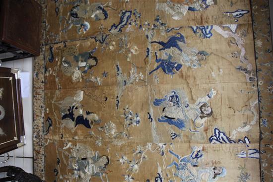 A Chinese foreign ambassadors silk embroidery, late Ming/early Qing Dynasty (17th century),	